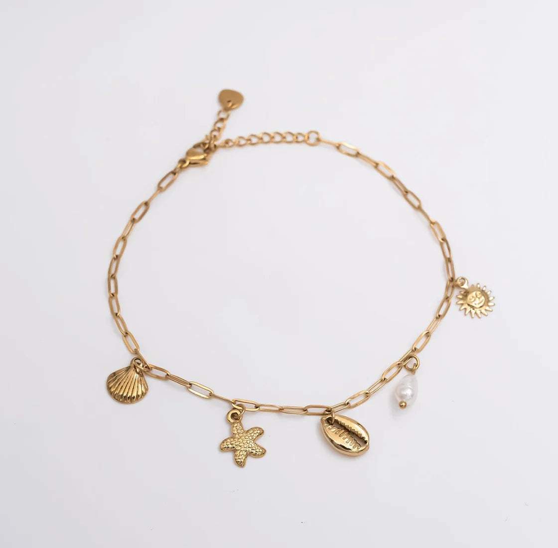 Seashell Link Charm Anklet