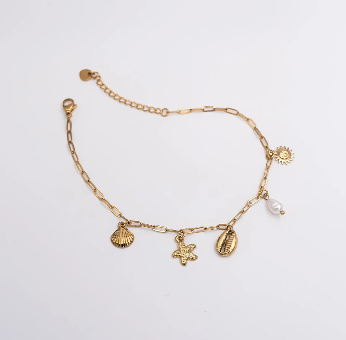 Seashell Link Charm Anklet
