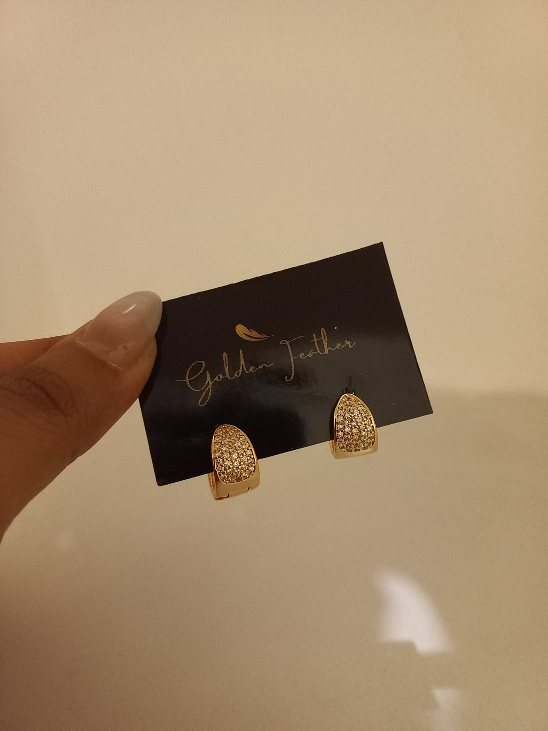 Rubans Gold Teardrop Zircon Detailing Bali/ Hoop Earring