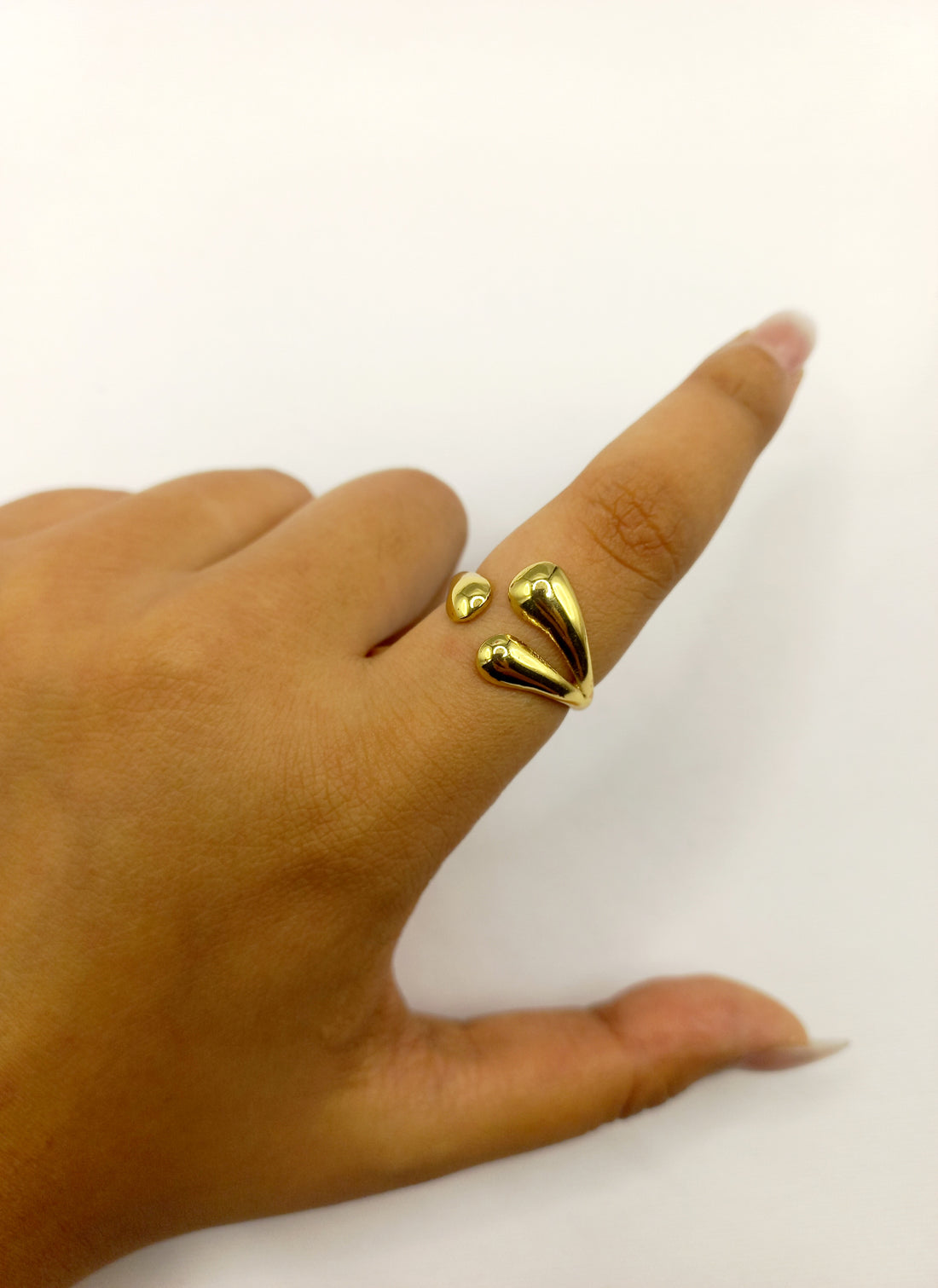 Gold-Tone Open Heart Ring