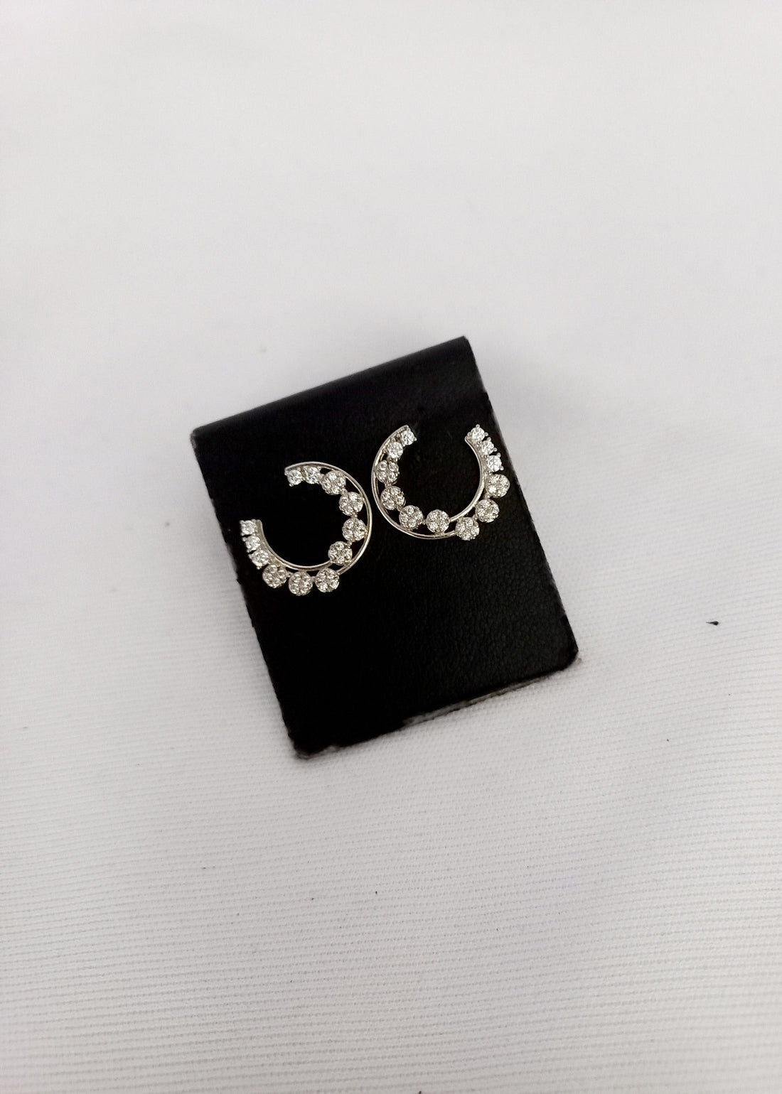 Crescent Silver Stud Earrings