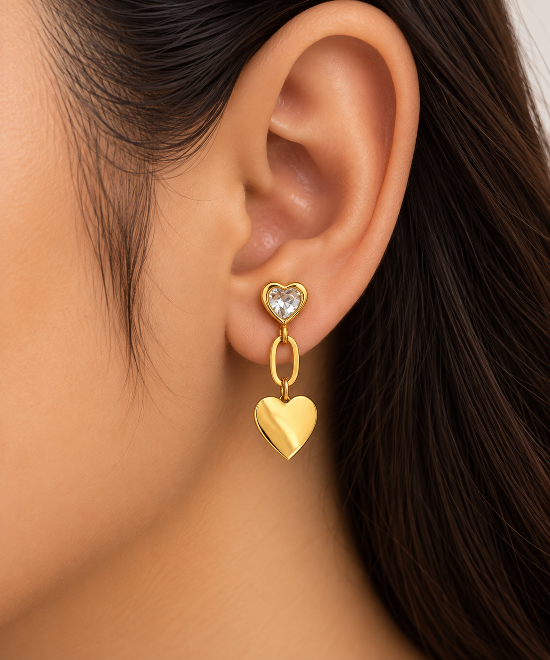 Golden Heart Earring