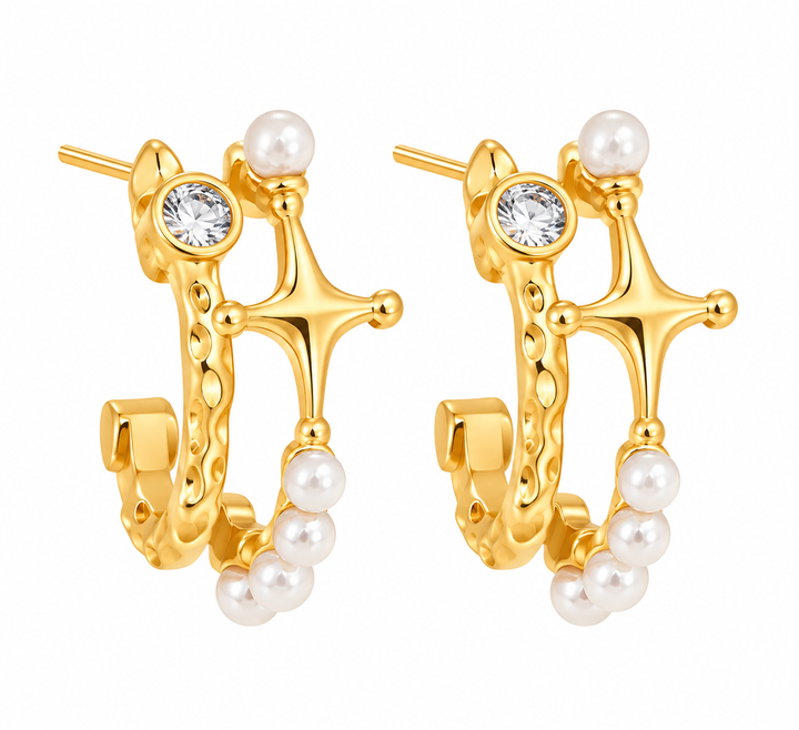 Gold and Pearl Earring