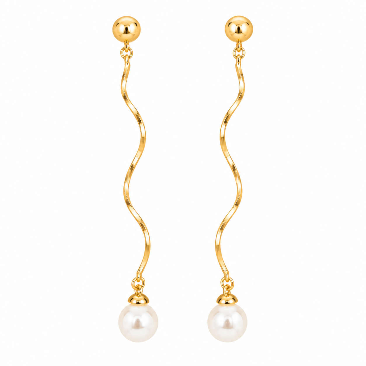 Pearl Wave Drop Earring