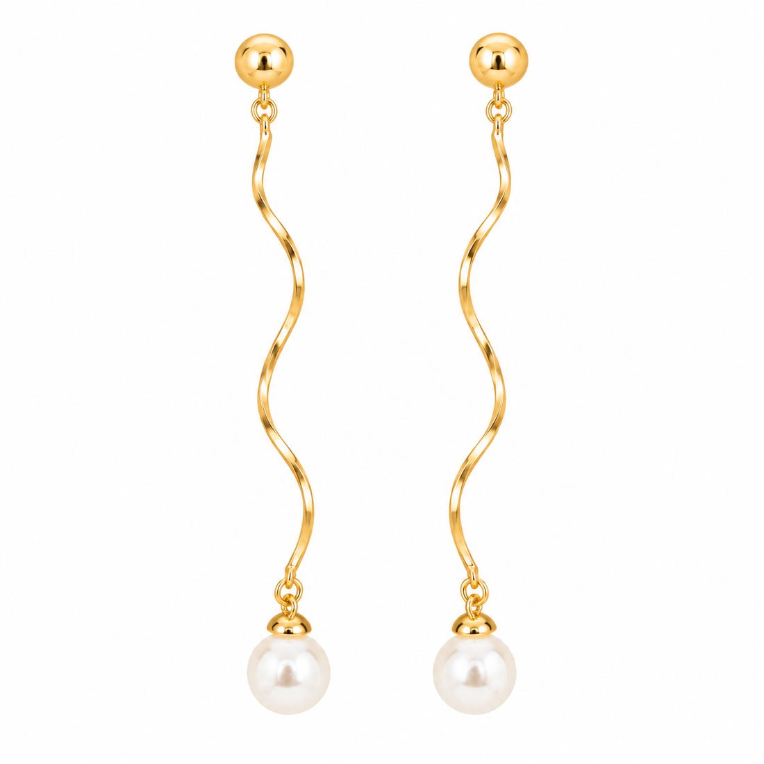 Pearl Wave Drop Earring