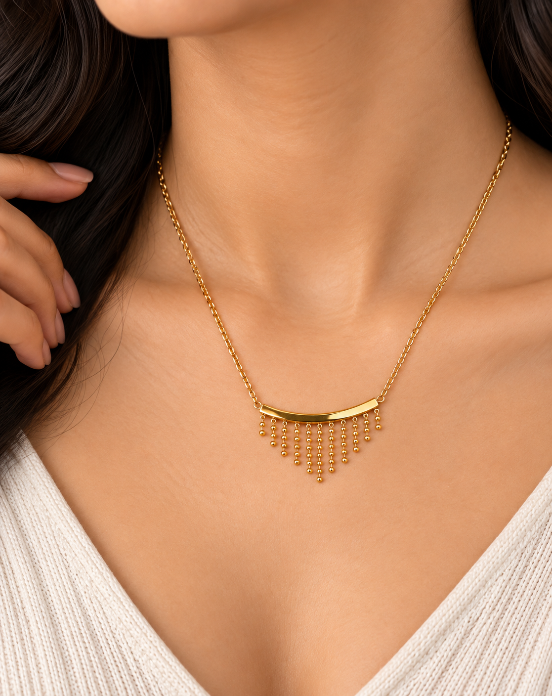 Gold Fringe Necklace