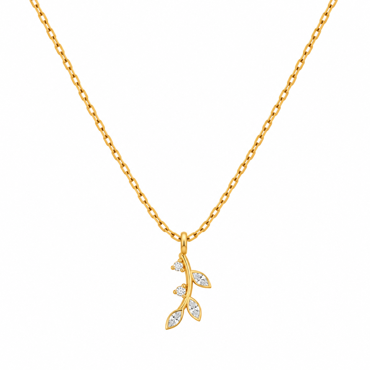 Delicate Gold Leaf Pendant Necklace