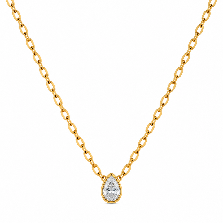 Gold Teardrop Pendant Necklace