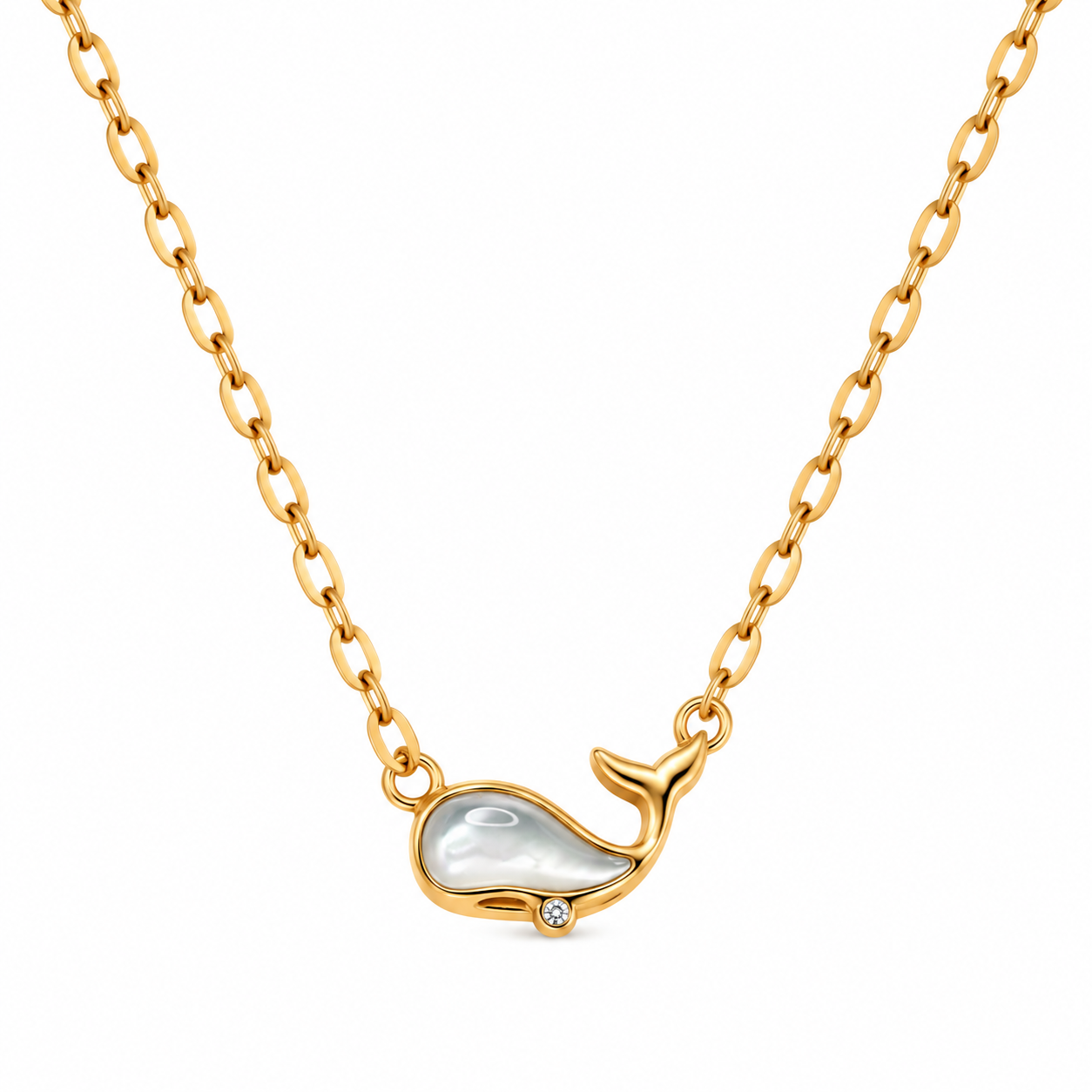 Whale Pearly Pendant Necklace