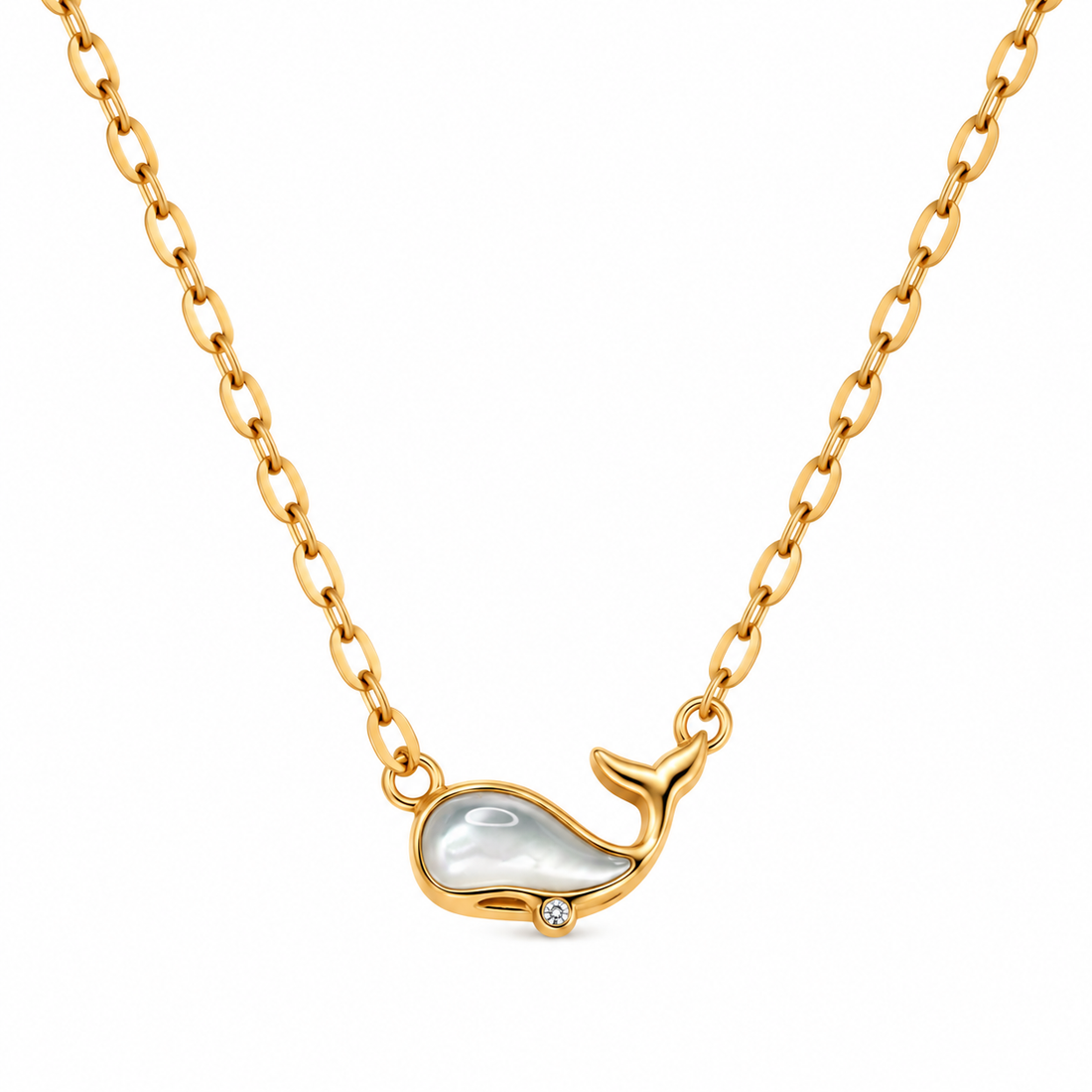 Whale Pearly Pendant Necklace