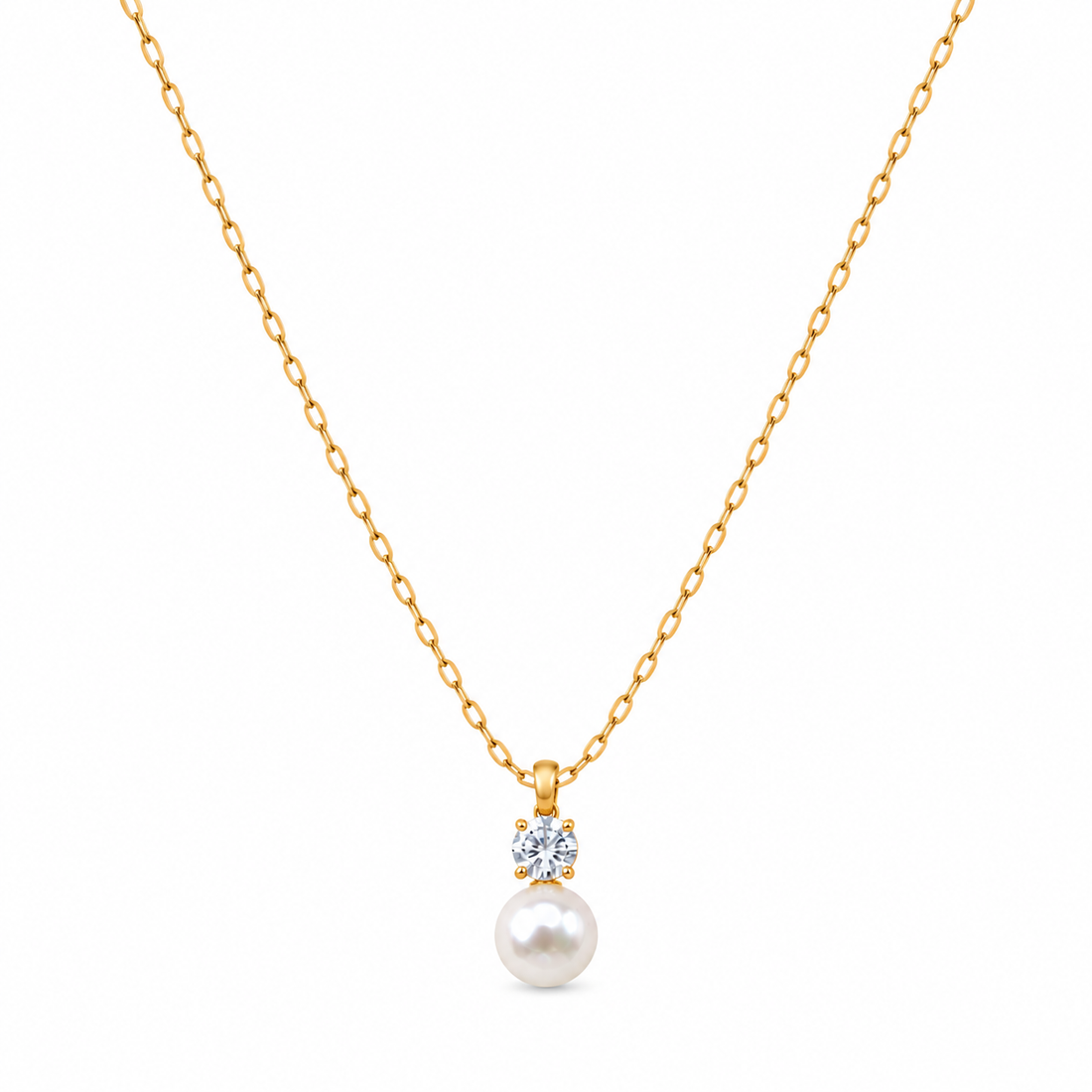 Delicate Gold Necklace with Pearl Pendant