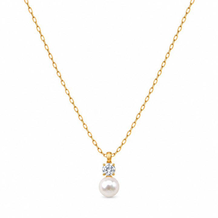 Delicate Gold Necklace with Pearl Pendant