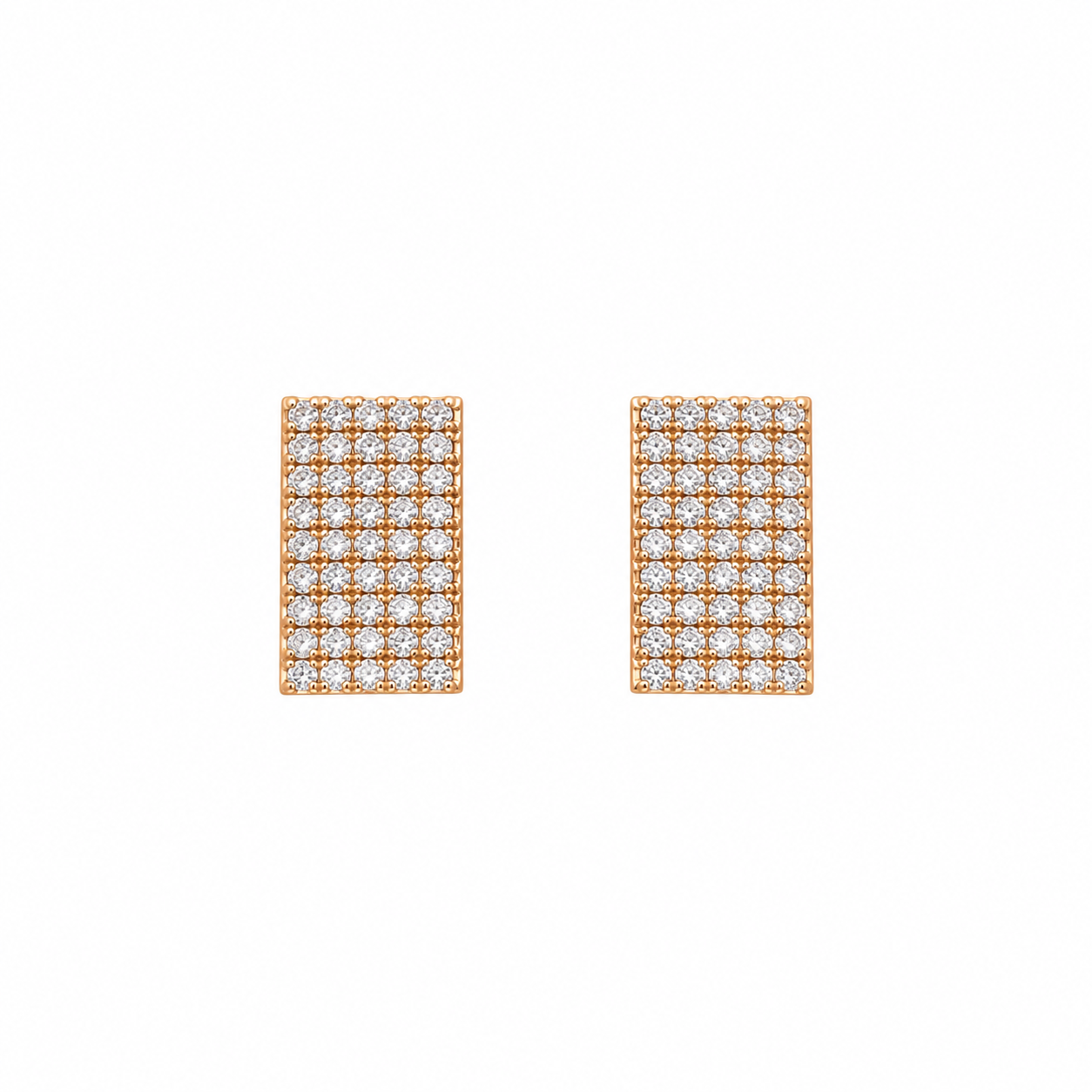 Luxe Paved Rectangle Stud Earring
