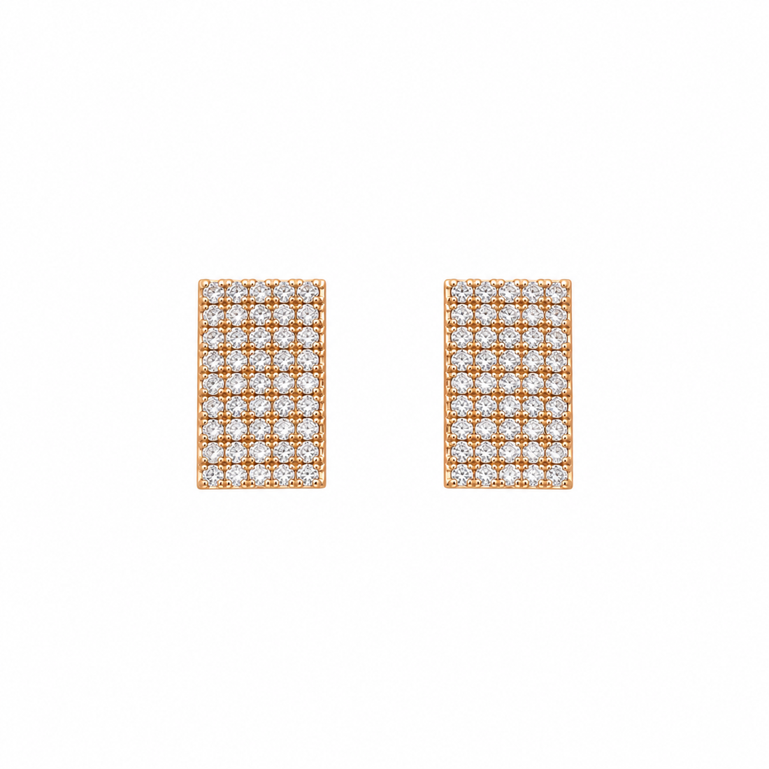Luxe Paved Rectangle Stud Earring