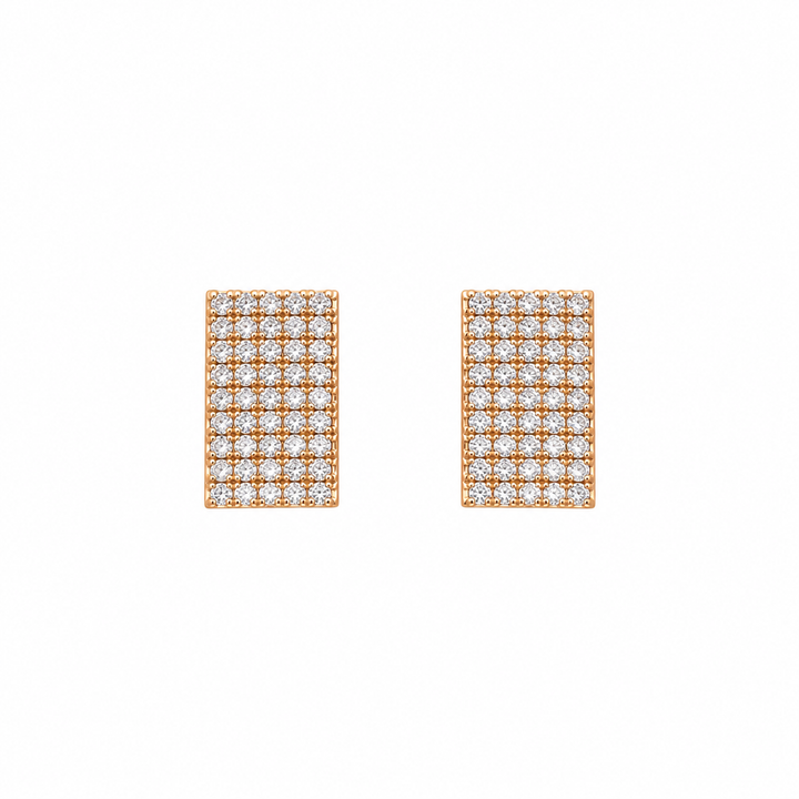Luxe Paved Rectangle Stud Earring