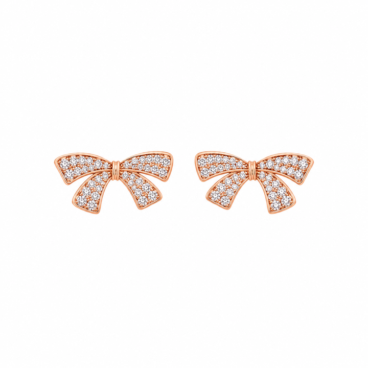 Crystal Bow Stud Earring