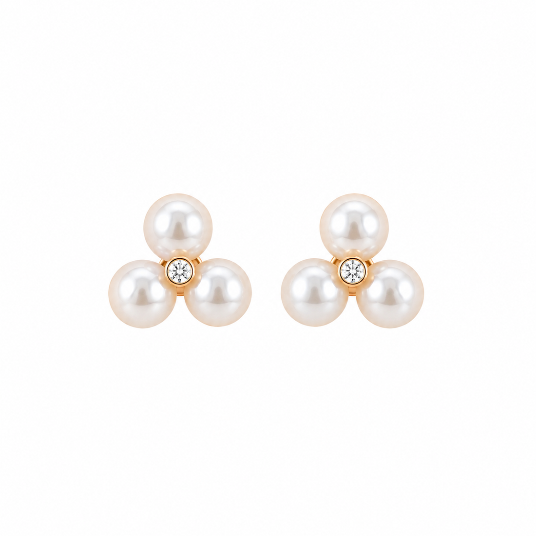Pearl Petal Crystal Stud Earring