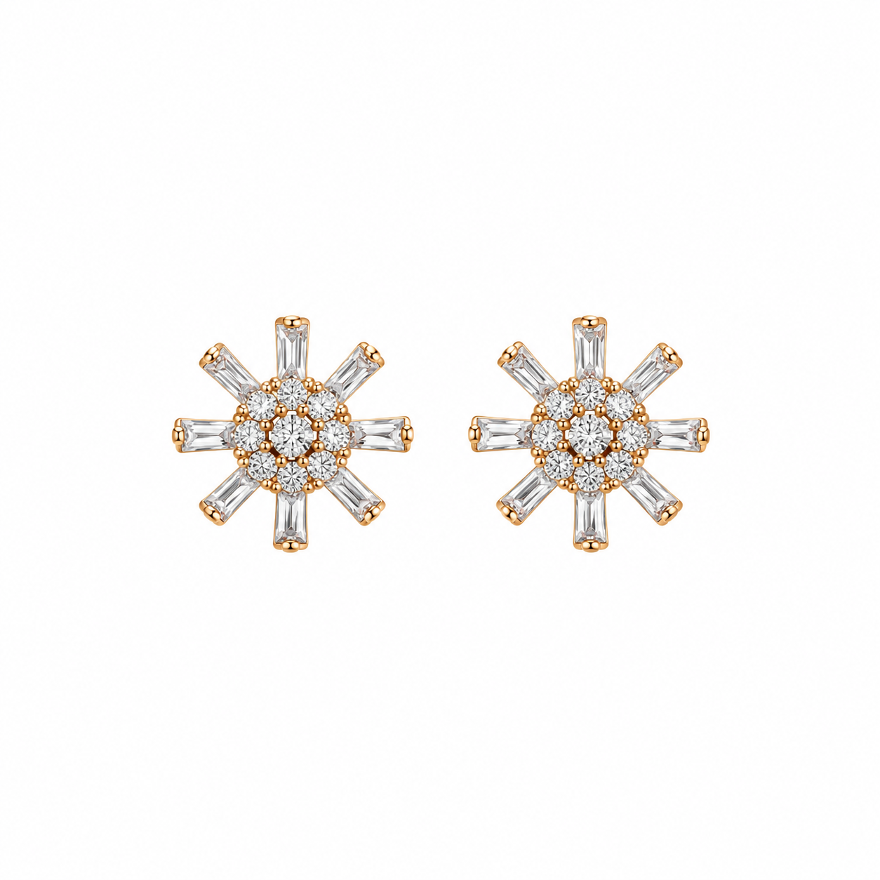 Crystal Sunburst Stud Earring