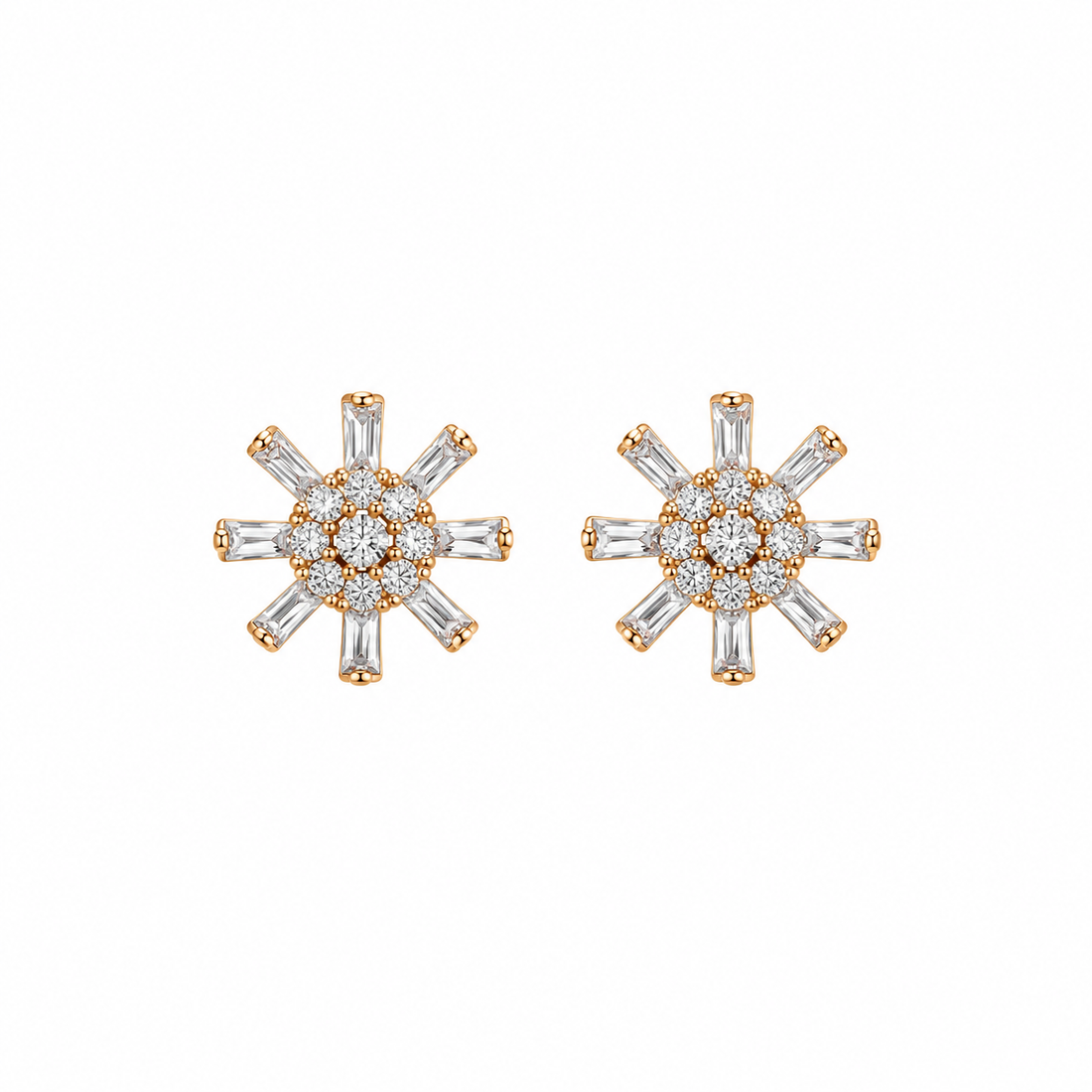 Crystal Sunburst Stud Earring