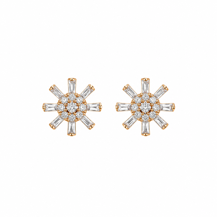 Crystal Sunburst Stud Earring