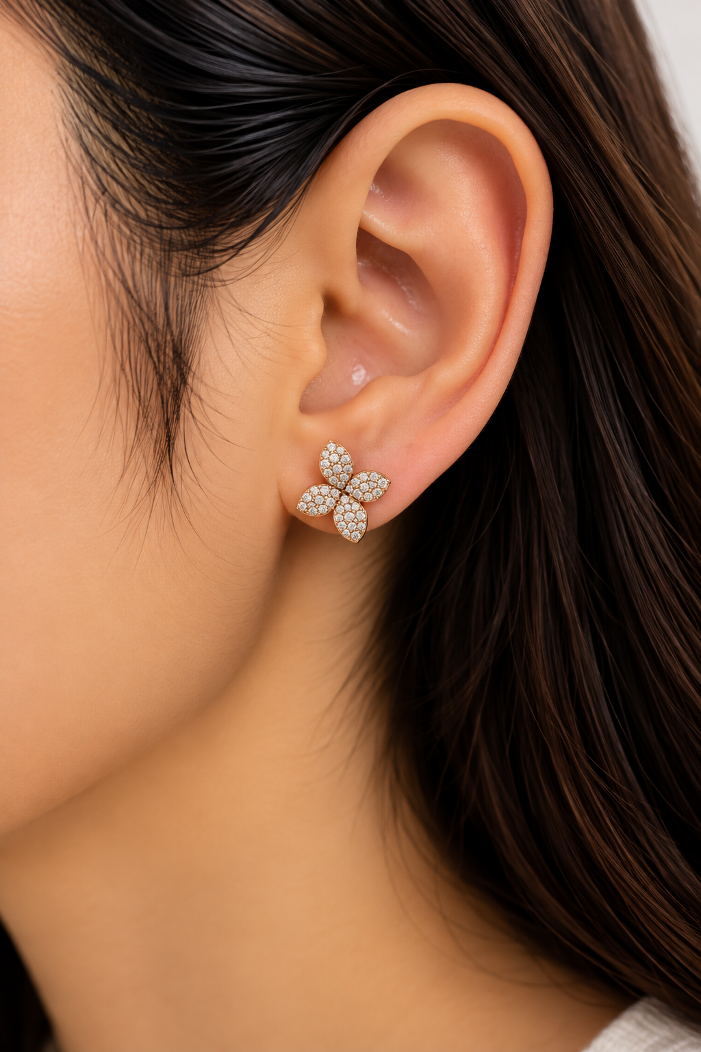 Crystal Petal Blossom Stud Earring