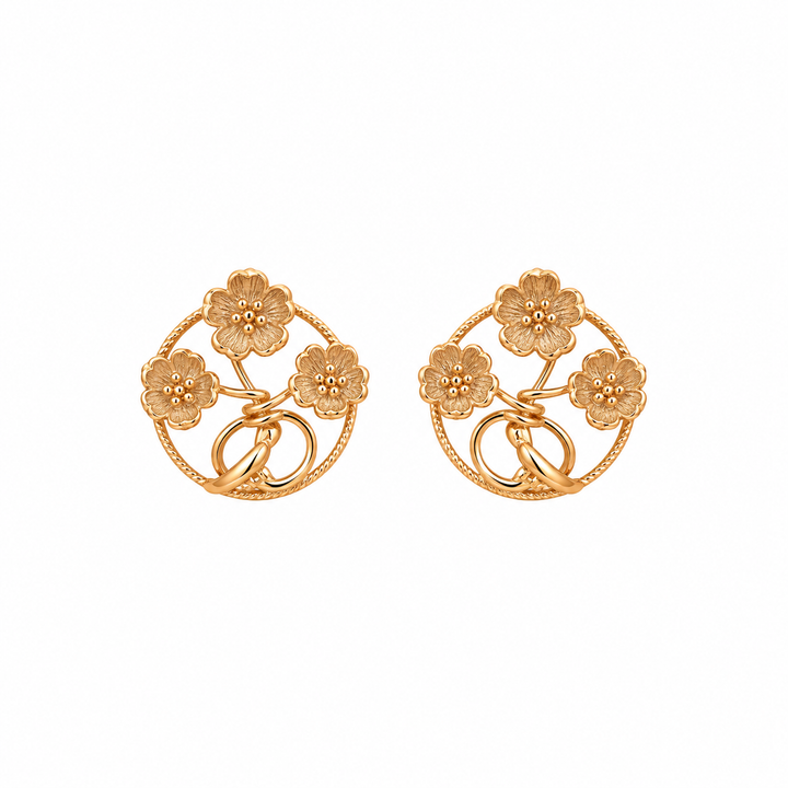 Golden Blossom Garden Stud Earring