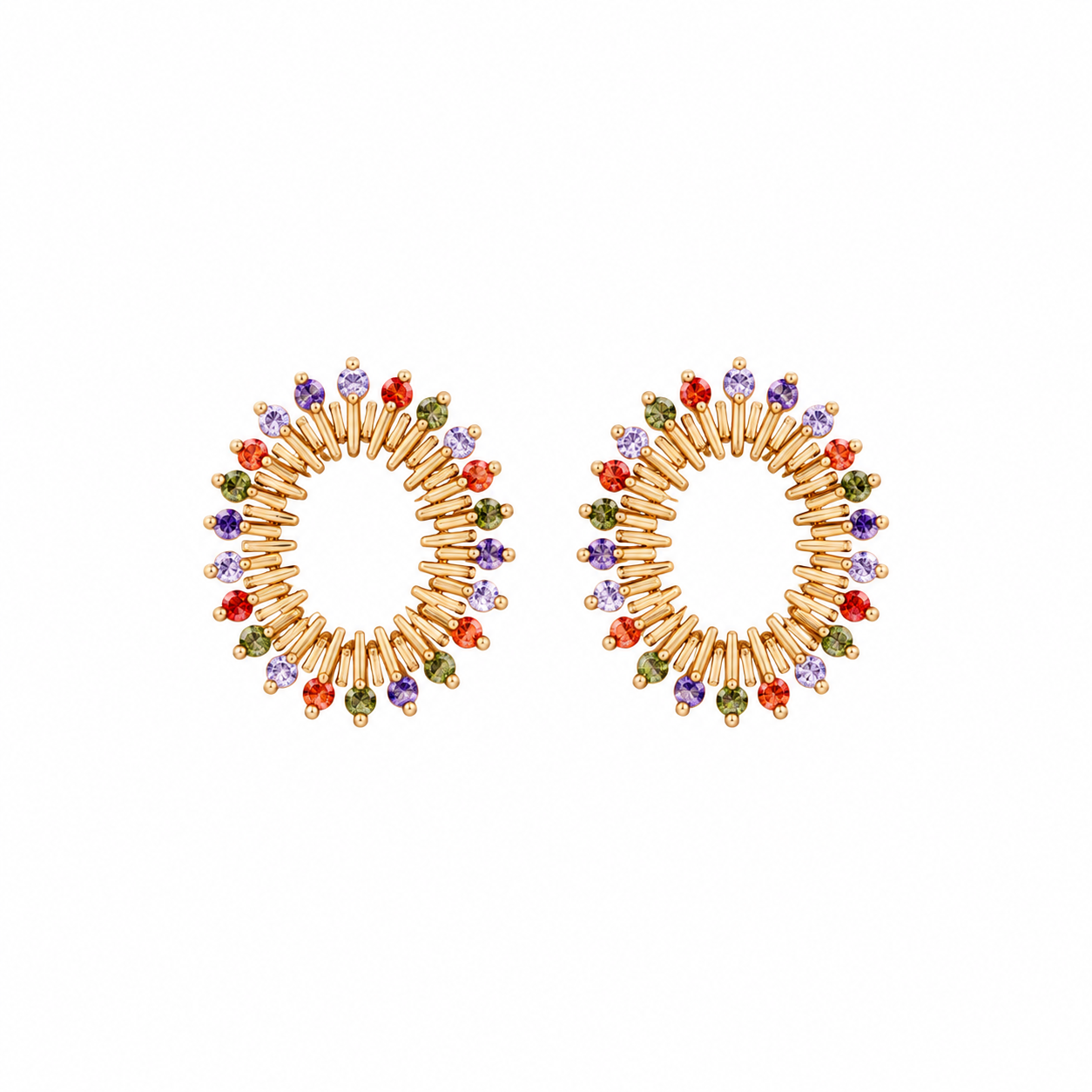 Multicolor Celestial Halo Stud Earring