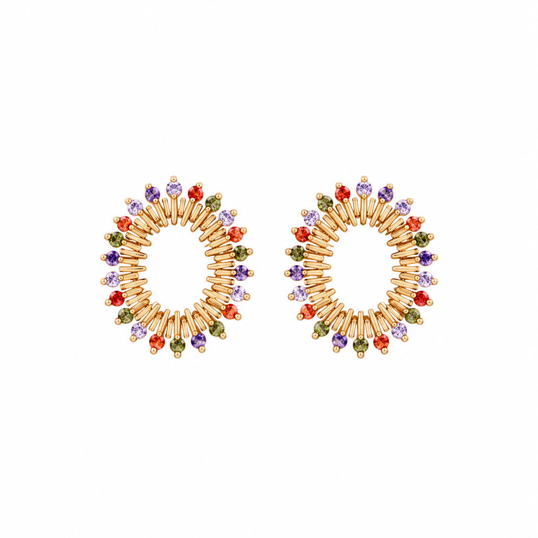 Multicolor Celestial Halo Stud Earring