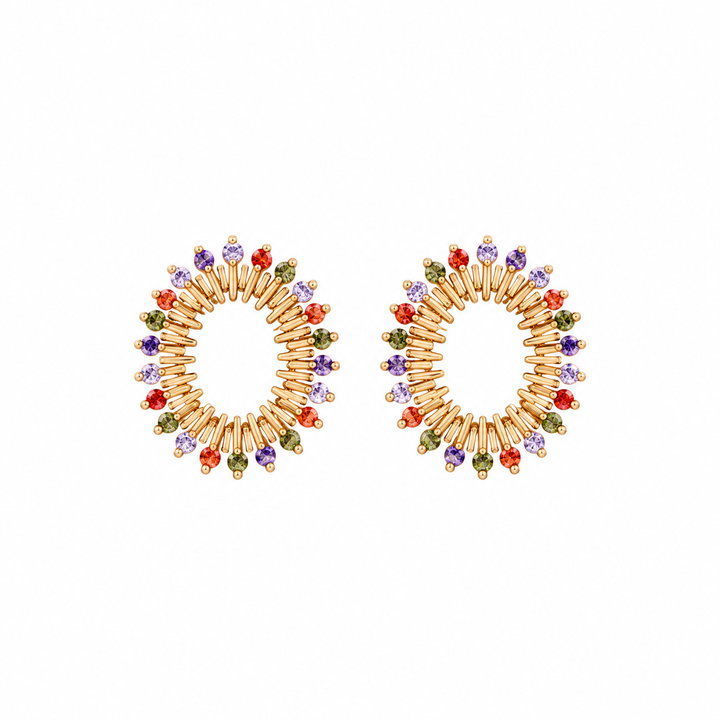 Multicolor Celestial Halo Stud Earring
