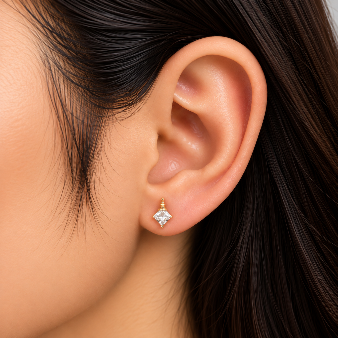 Crystal Solitaire Mini Drop Stud Earring