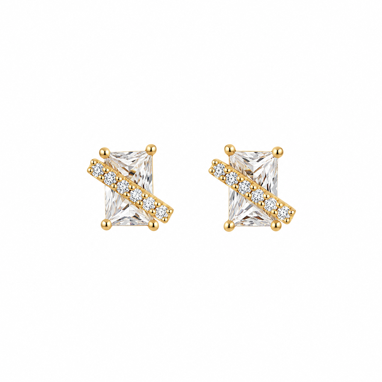Celeste Crystal Crossbar Stud Earring