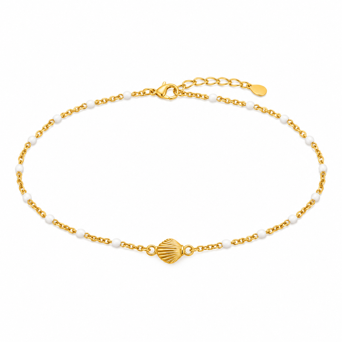Golden Shell Beaded Anklet