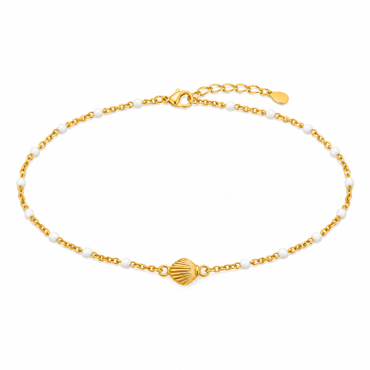 Golden Shell Beaded Anklet