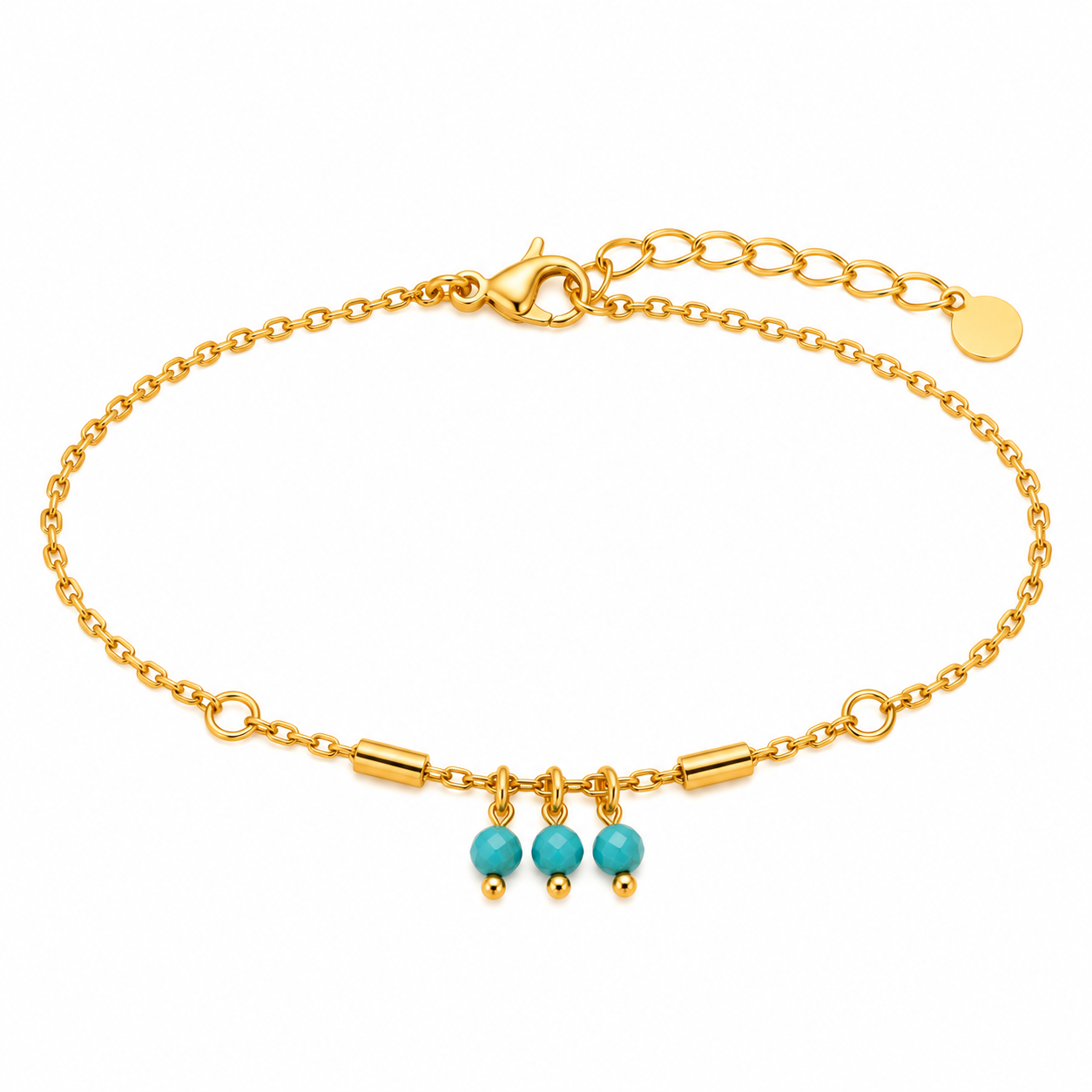 Turquoise Trio Drop Anklet