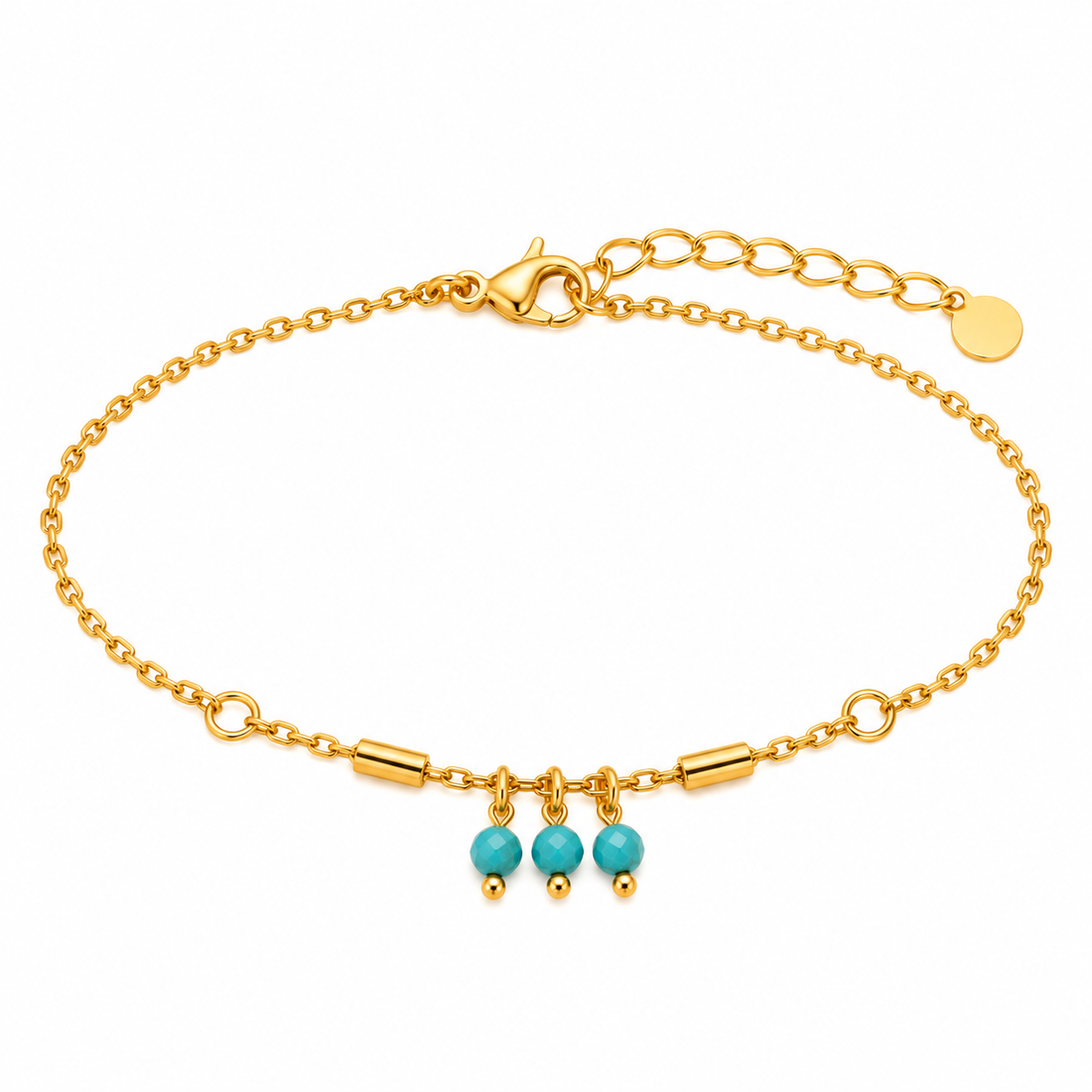 Turquoise Trio Drop Anklet