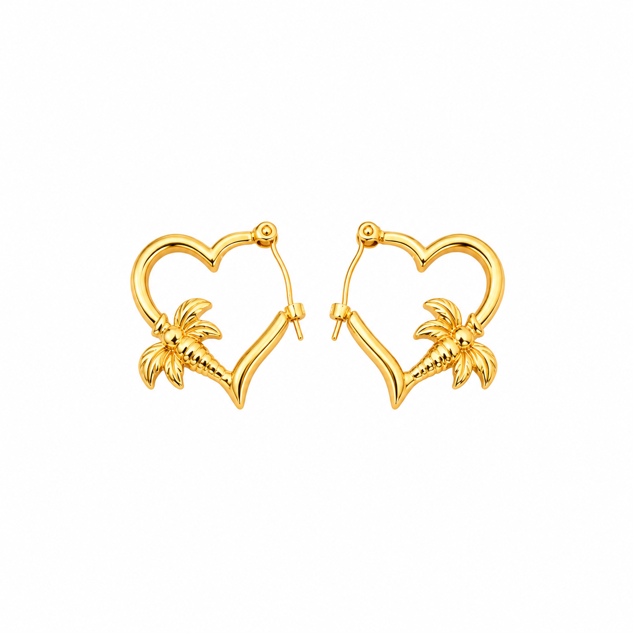 Palm Paradise Heart Hoop Earring