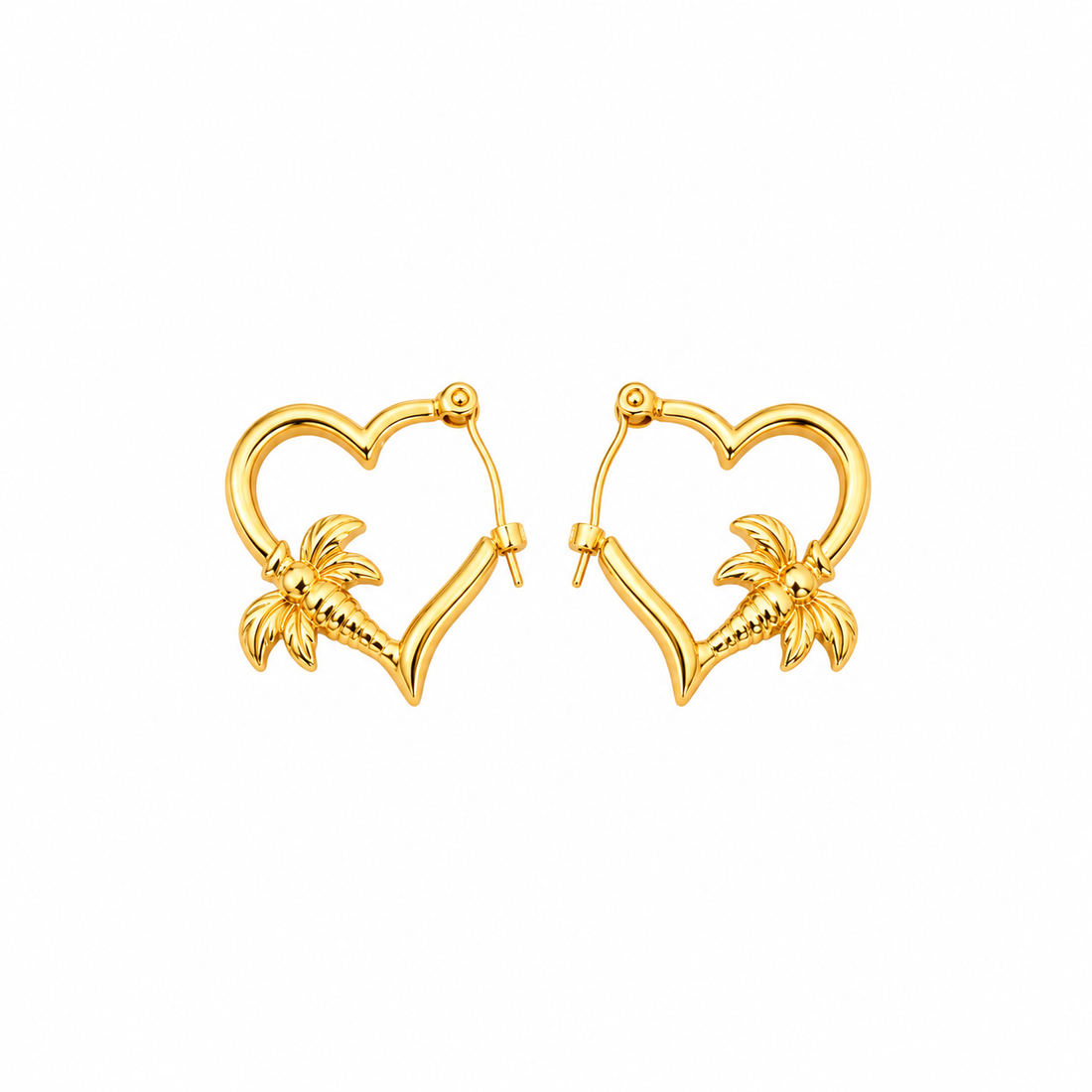 Palm Paradise Heart Hoop Earring