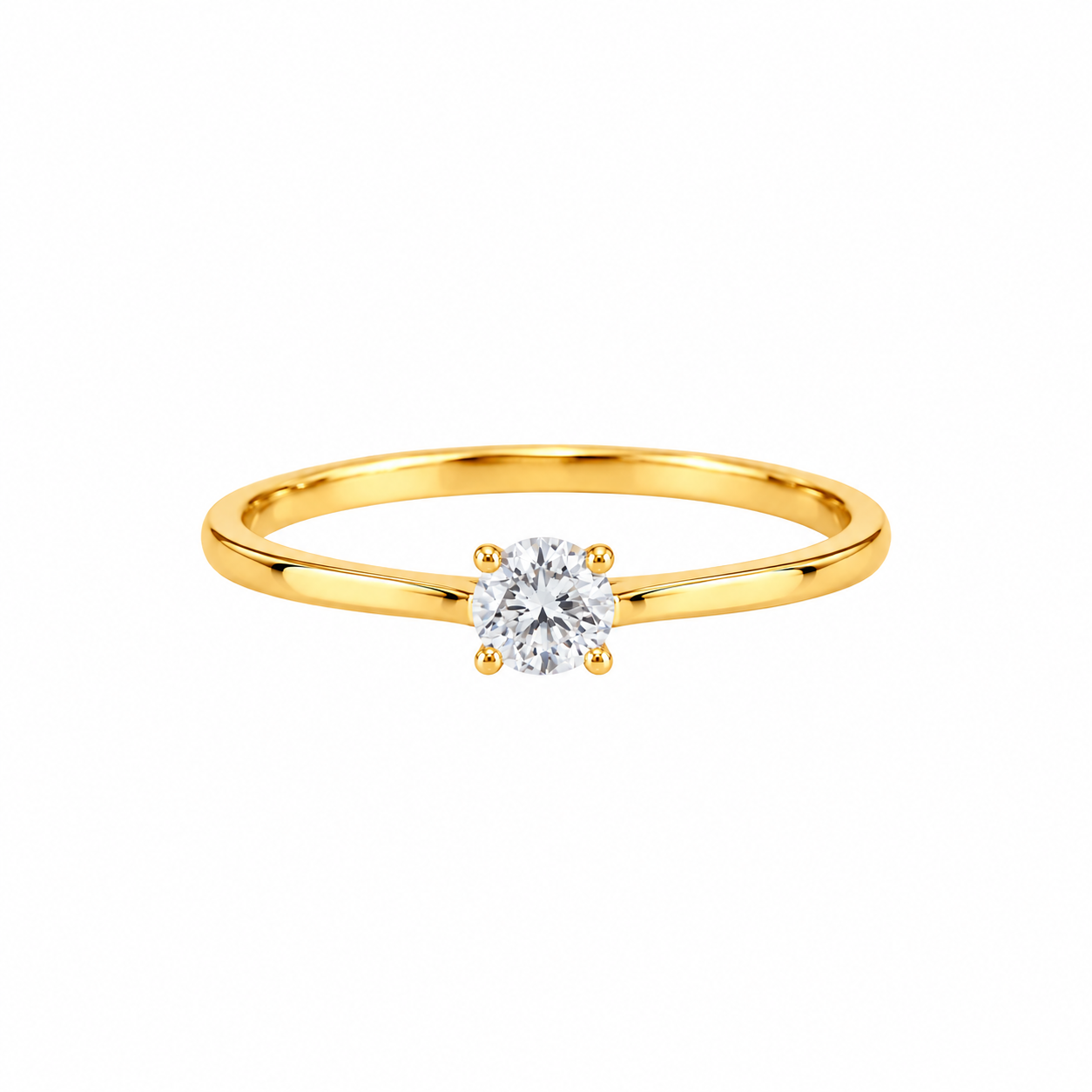 Classic Round Solitaire Gold Ring