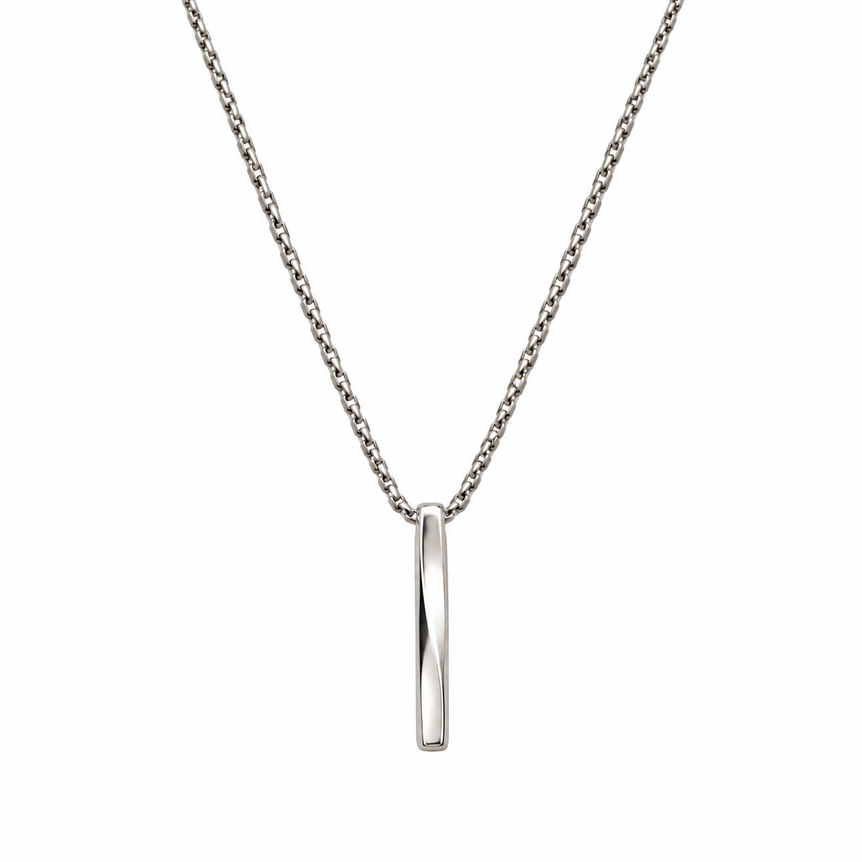 Men’s Sleek Silver Bar Pendant Chain