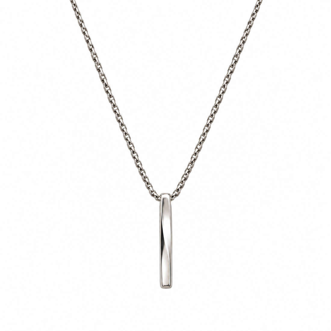 Men’s Sleek Silver Bar Pendant Chain
