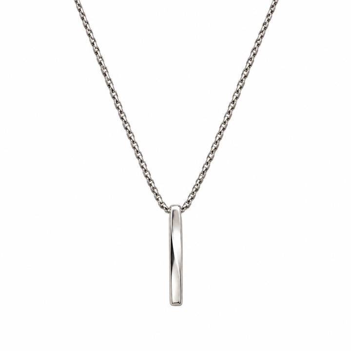 Men’s Sleek Silver Bar Pendant Chain