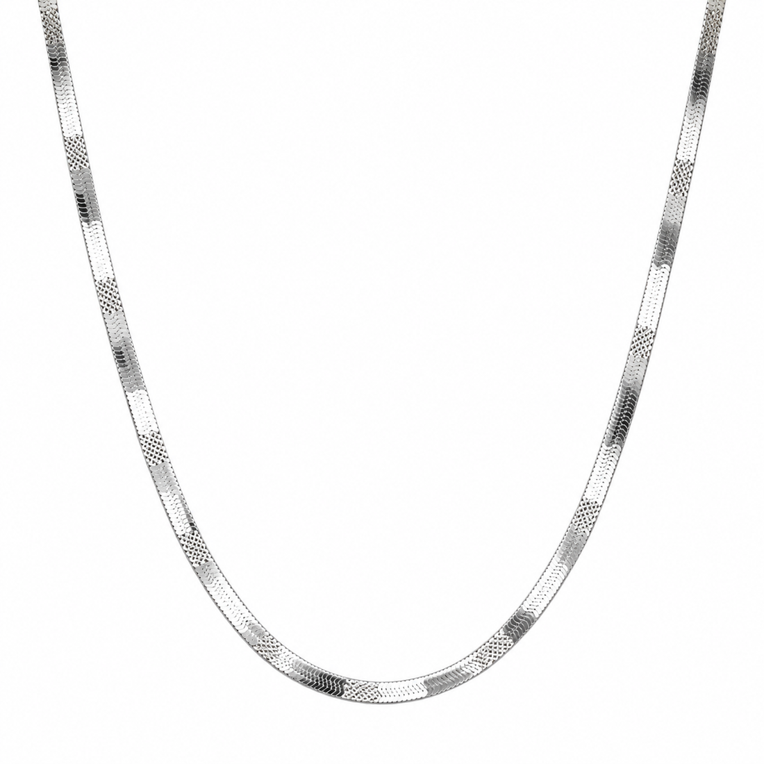 Men’s Sleek Silver Herringbone Chain