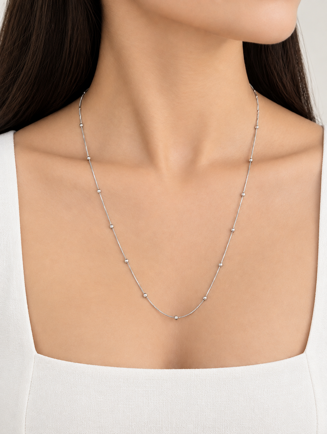 Delicate Beaded Chain Necklace