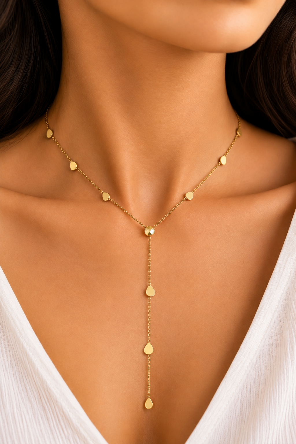 Delicate Gold Y-Drop Necklace
