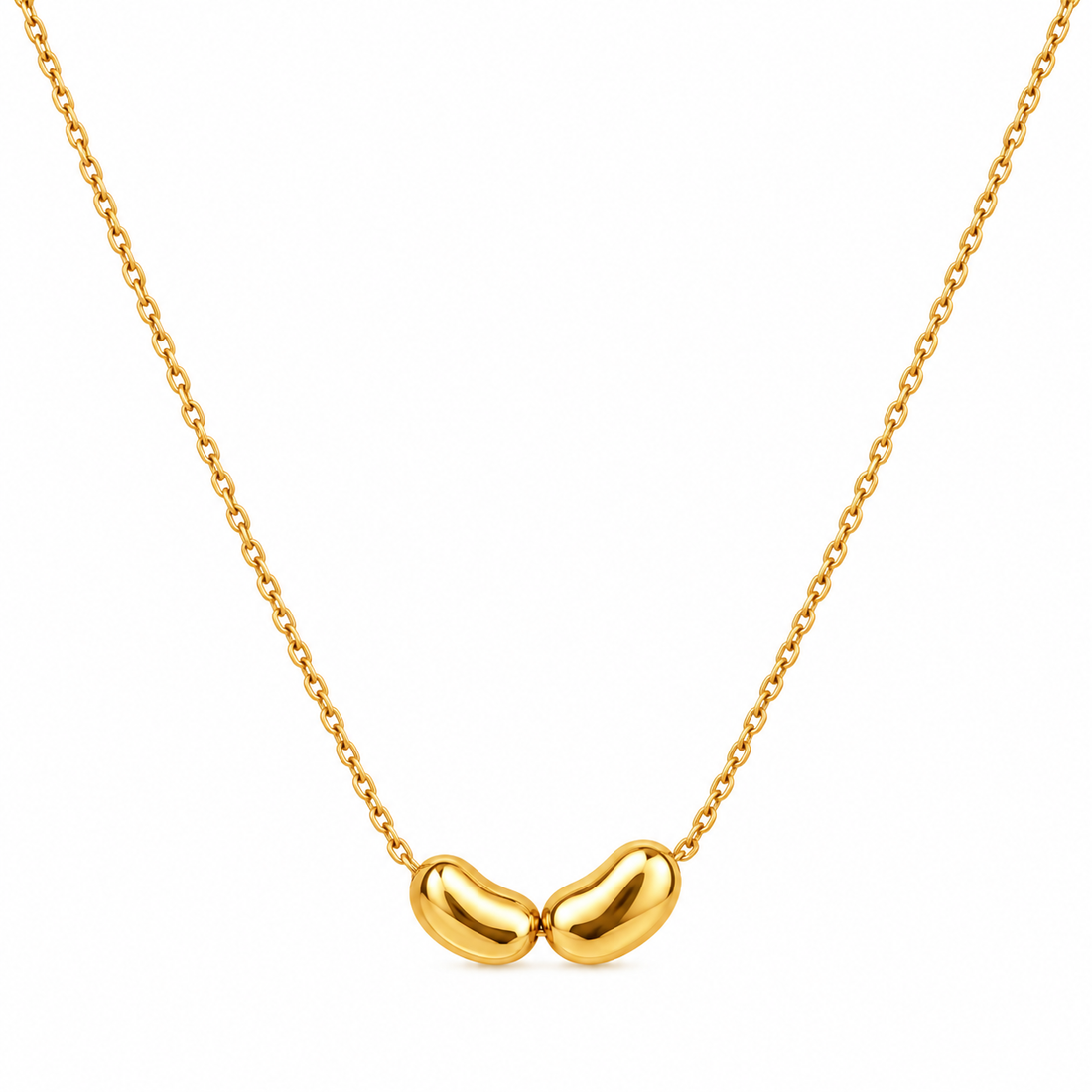 Dainty Gold Bean Pendant Necklace