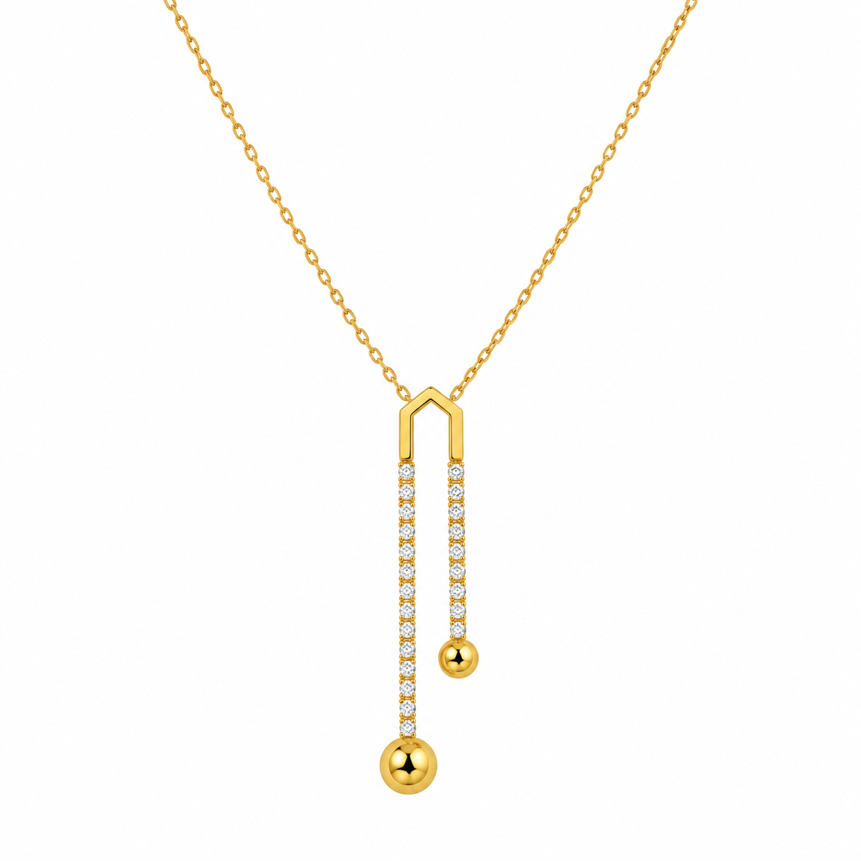 Geometric Gold Pendant Necklace
