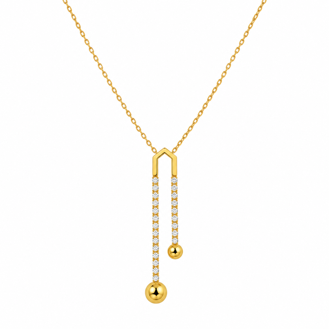 Geometric Gold Pendant Necklace