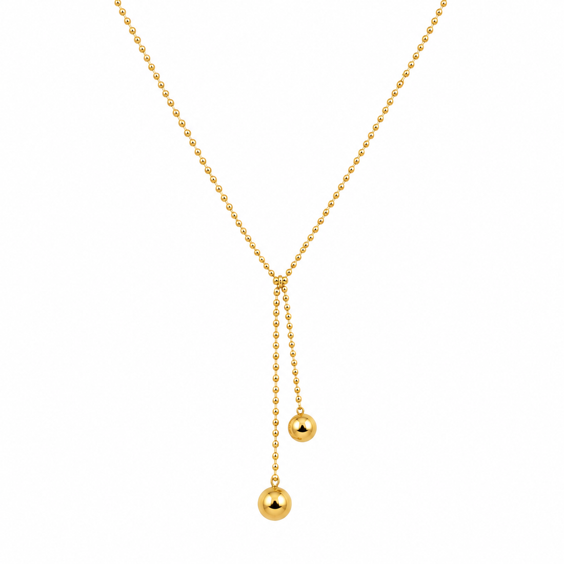 Minimal Gold Ball-Chain Y Necklace