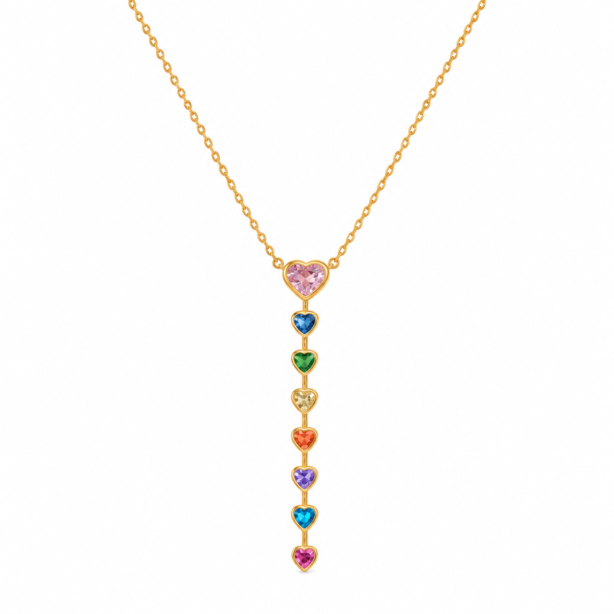Rainbow Heart Pendant Necklace