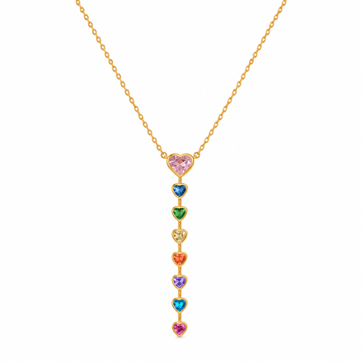 Rainbow Heart Pendant Necklace